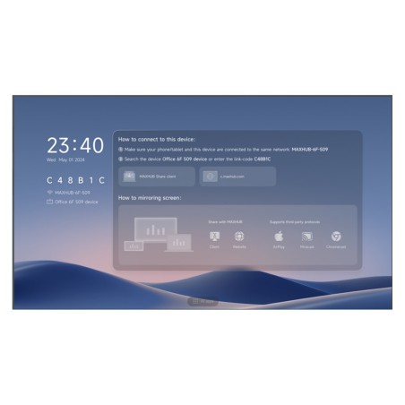 MAXHUB LP135F07 pantalla para sala de reuniones 3,43 m (135") 1920 x 1080 Pixeles LED Wi-Fi 6 (802.11ax) Negro Bluetooth