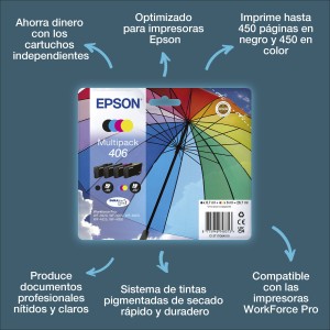 Epson Multipack de tinta 4 colores DURABrite Ultra 406 Paraguas
