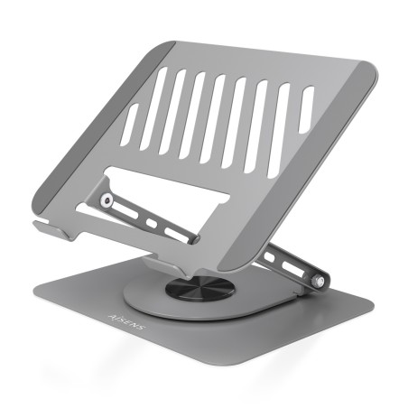 AISENS Soporte de Sobremesa XL Giratorio Ajustable para Portatil   Tablet 10"-17", Gris