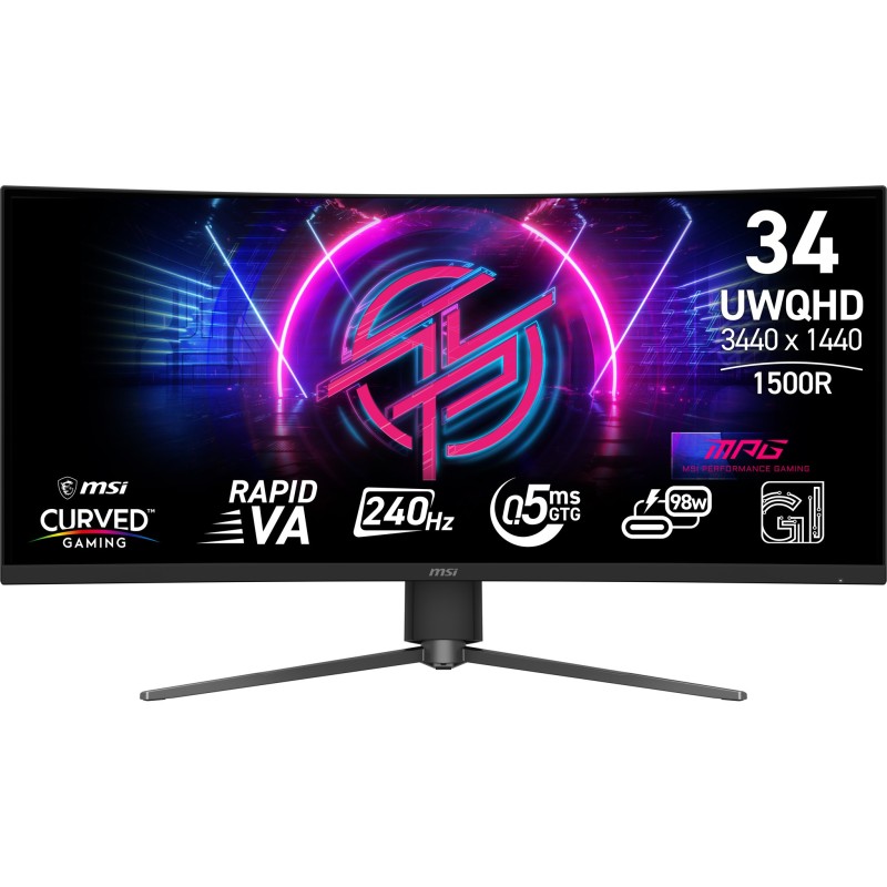 MSI MPG 346CQRF X24 pantalla para PC 86,4 cm (34") 3440 x 1440 Pixeles UltraWide Quad HD Negro