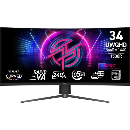 MSI MPG 346CQRF X24 pantalla para PC 86,4 cm (34") 3440 x 1440 Pixeles UltraWide Quad HD Negro