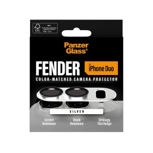 PanzerGlass ® Fender Camera Lens Protector Silver iPhone Duo Protector de pantalla Apple 1 pieza(s)