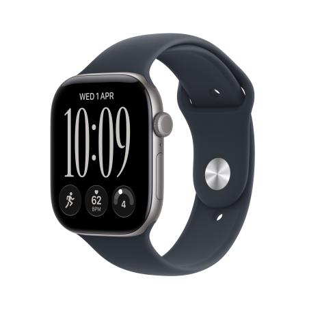 Watch Series 12 (GPS) - Caja de aluminio en gris espacial (46 mm) - Correa deportiva azul marino - Talla M/L