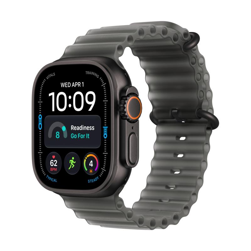Watch Ultra 4 (GPS + Cellular) - Caja de titanio negro de 49 mm - Correa Ocean negro traslúcido