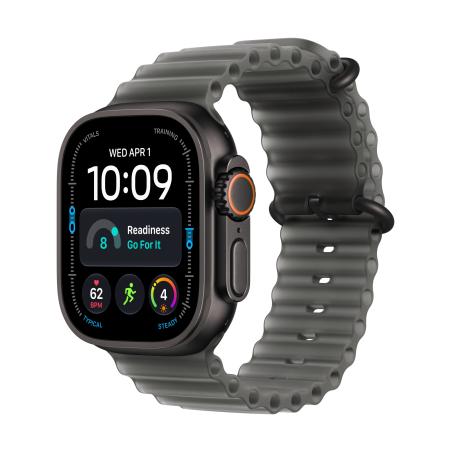 Watch Ultra 4 (GPS + Cellular) - Caja de titanio negro de 49 mm - Correa Ocean negro traslúcido