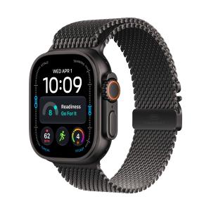 Watch Ultra 4 (GPS + Cellular) - Caja de titanio negro de 49 mm - Pulsera Milanese Loop en titanio negro - Talla S