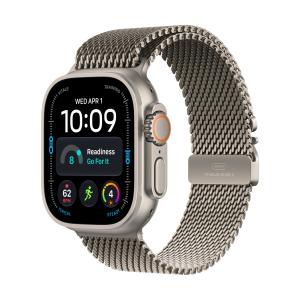 Watch Ultra 4 (GPS + Cellular) - Caja de titanio natural de 49 mm - Pulsera Milanese Loop en titanio natural - Talla L