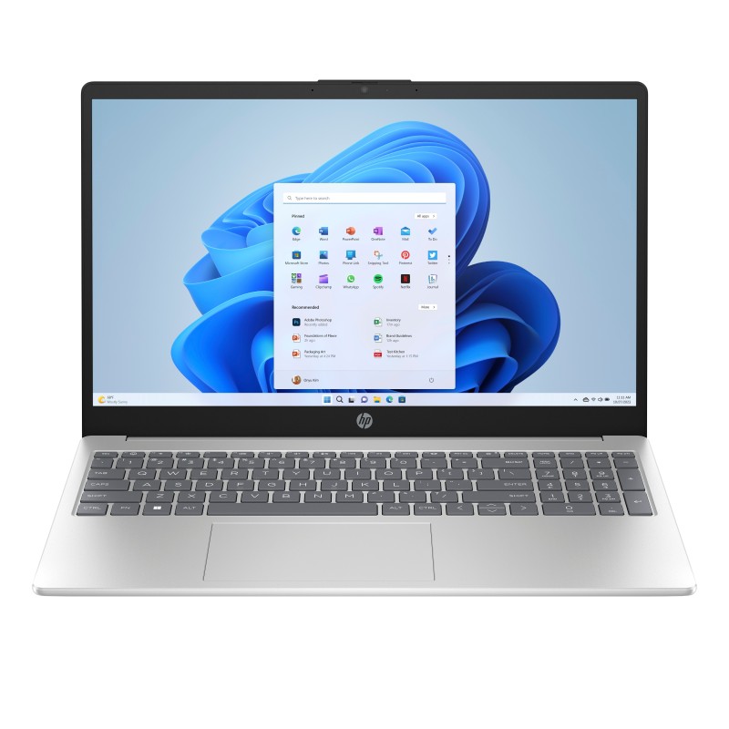 HP 15-fd0009nsx Intel® N N250 Portátil 39,6 cm (15.6") Full HD 4 GB LPDDR5-SDRAM Wi-Fi 6 (802.11ax) Windows 11 Home Plata