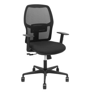 Silla Alfera sincro malla negra bali negro brazo regulable base acero negro