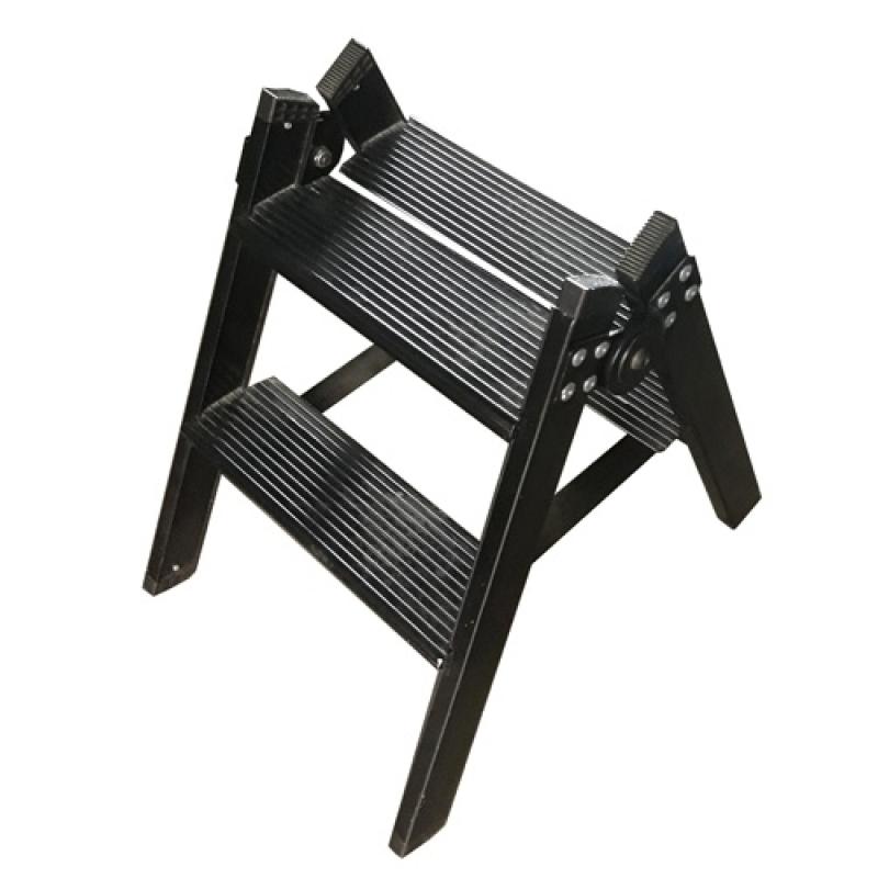 TABURETE SINEX 2 PELDAÑOS ALUMINIO NEGRO