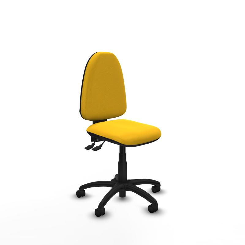 Aına AS similpiel amarillo sin brazos base poliamida ruedas nailon 50mm