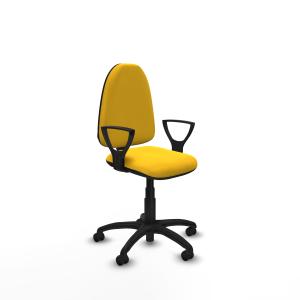 Aına CP similpiel amarillo brazos fijos base poliamida ruedas autofrenantes 50mm