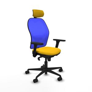 Jorquera sincro malla azul bali amarillo brazos 3D base nailon cabecero 2D ruedas 65mm nailon