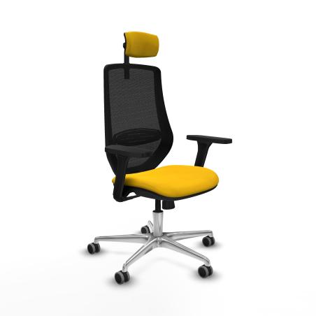 Mardos sincro bali amarillo brazos 3D base aluminio ruedas 65mm engomadas cabecero 2D