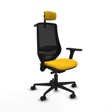 Mardos traslack bali amarillo brazos 3D base nailon ruedas 65mm nailon cabecero 2D perchero
