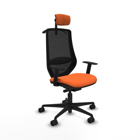 Mardos traslack bali naranja brazos 1D base nailon ruedas 65mm nailon cabecero 2D perchero