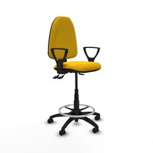 Taburete Aına AS bali amarillo brazos fijos base poliamida ruedas engomadas 50mm