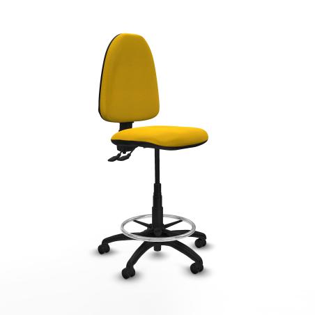 Taburete Aına CPDM bali amarillo base poliamida ruedas engomadas 50mm