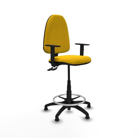 Taburete Aına CPDM bali amarillo brazos 1D base poliamida topes