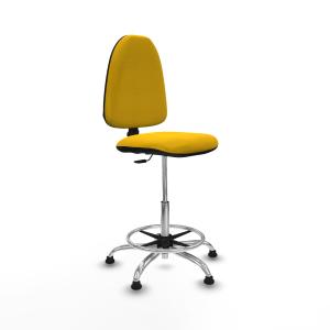 Taburete Aına CP bali amarillo base cromada topes