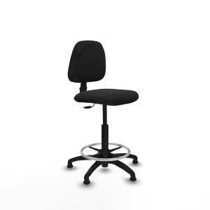 Taburete Isso CP similpiel negro sin brazos base poliamida topes