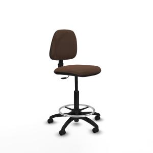 Taburete Isso CP bali marrón oscuro sin brazos base poliamida ruedas autofrenantes 50mm