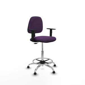 Taburete Isso CP bali morado brazos 1D base cromada topes