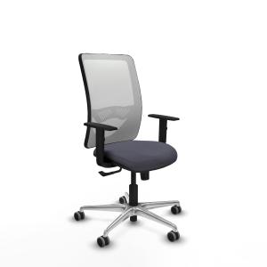 Zulema sincro malla blanca bali gris oscuro brazos 1D base aluminio ruedas 65mm engomadas
