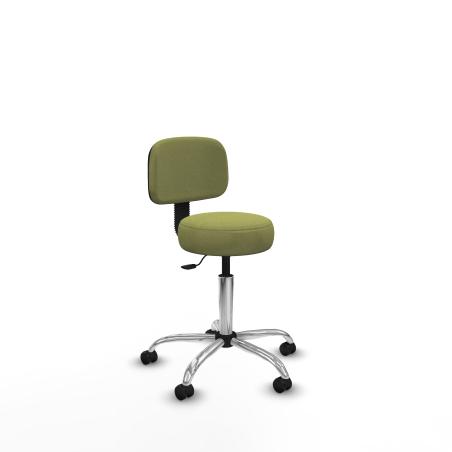 Silla Llanos giratorio bali verde oliva base cromada 600 ruedas engomadas 50