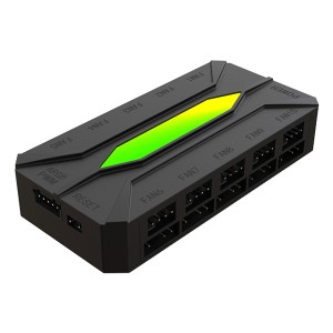 X-FHUB10 controlador de velocidad de ventilador 10 canales Negro