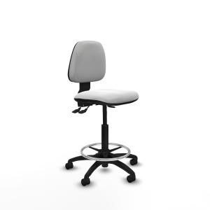 Taburete Isso AS bali blanco sin brazos base poliamida ruedas nailon 50mm