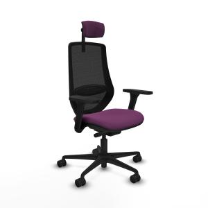 Mardos traslack similpiel morado brazos 3D base nailon ruedas 65mm nailon cabecero 2D
