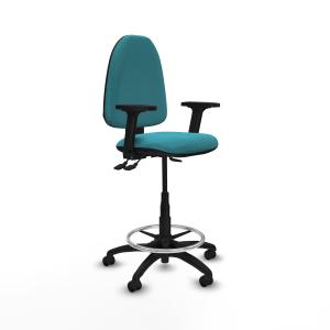 Taburete Aına AS bali turquesa brazos 2D base poliamida ruedas autofrenantes 50mm
