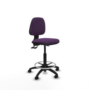 Taburete Isso AS bali morado sin brazos base poliamida ruedas nailon 50mm