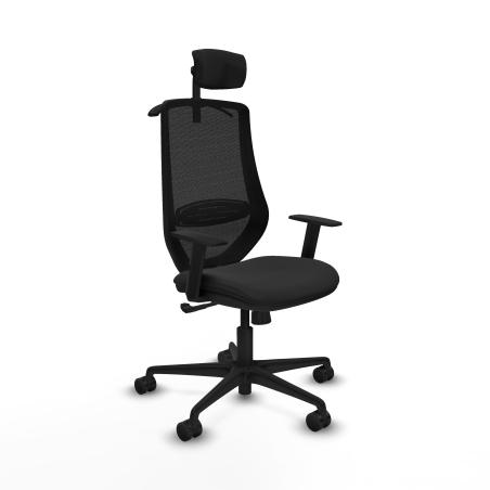 Mardos sincro similpiel negro brazos 1D base nailon ruedas 65mm nailon cabecero 2D perchero