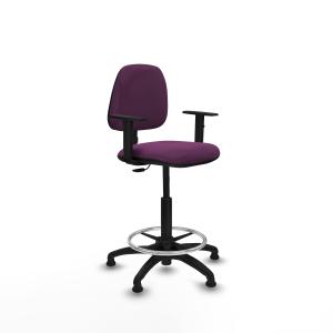 Taburete Isso CP similpiel morado brazos 1D base poliamida topes