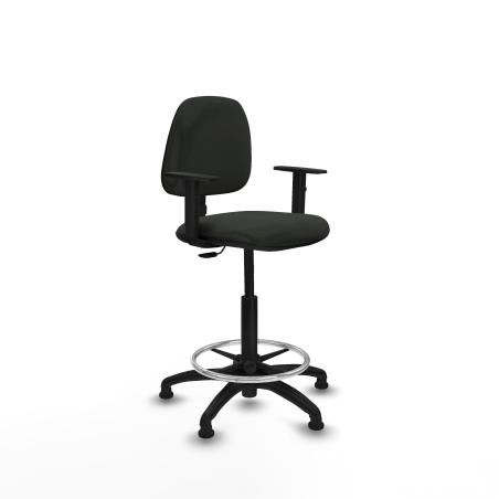 Taburete Isso CP bali negro brazos 1D base poliamida topes