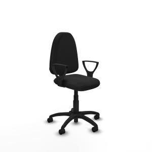 Aına CP similpiel negro brazos fijos base poliamida ruedas nailon 50mm