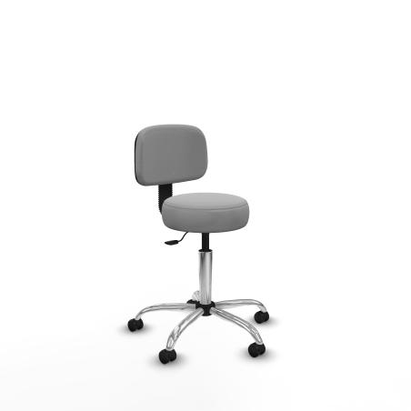 Silla Llanos giratorio bali gris claro base cromada 600 ruedas engomadas 50