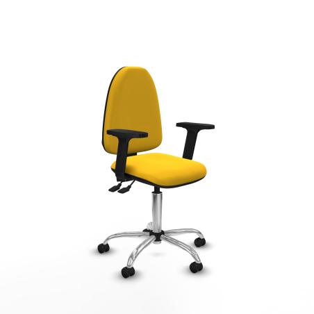 Aına AS similpiel amarillo brazos 2D base cromada ruedas engomadas 50mm