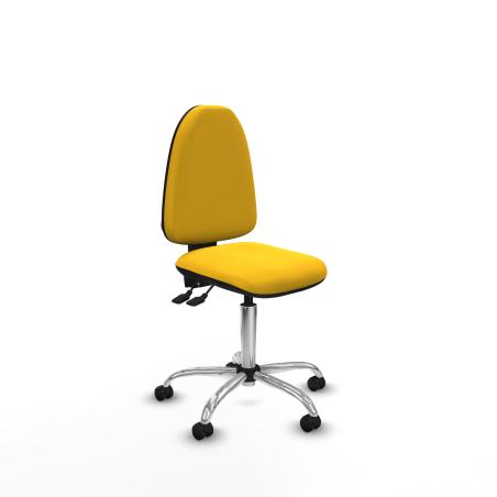 Aına AS similpiel amarillo sin brazos base cromada ruedas engomadas 50mm