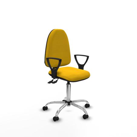 Aına CPDM bali amarillo brazos fijos base cromada ruedas autofrenantes 50mm