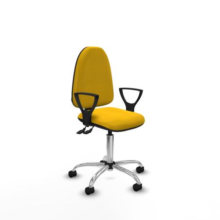 Aına CPDM bali amarillo brazos fijos base cromada ruedas nailon 50mm