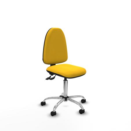 Aına CPDM similpiel amarillo sin brazos base cromada ruedas nailon 50mm