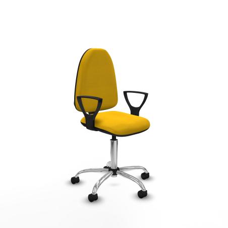 Aına CP bali amarillo brazos fijos base cromada ruedas nailon 50mm