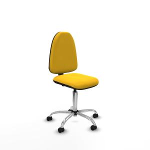 Aına CP similpiel amarillo sin brazos base cromada ruedas engomadas 50mm
