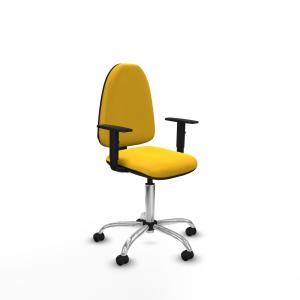Aına CP similpiel amarillo brazos 1D base cromada ruedas autofrenantes 50mm