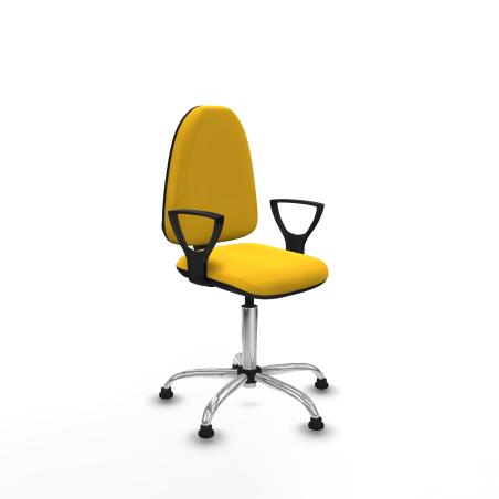 Aına CP similpiel amarillo brazos fijos base cromada topes