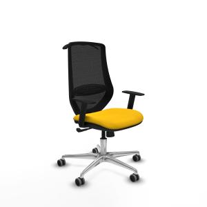 Mardos sincro bali amarillo brazos 1D base aluminio ruedas 65mm engomadas perchero