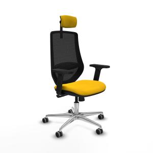 Mardos sincro bali amarillo brazos 2D base aluminio ruedas 65mm engomadas cabecero 2D